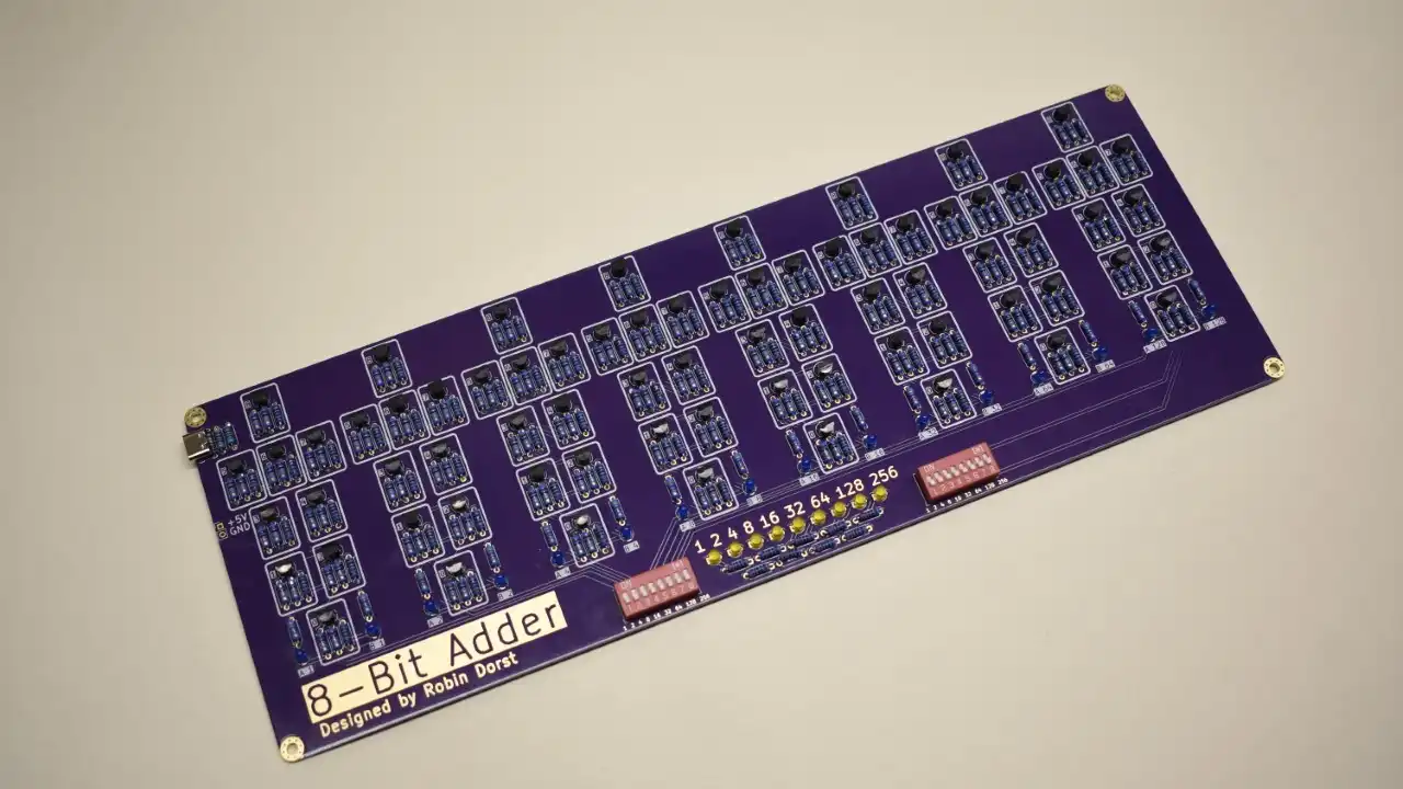 A picture of the 8Bit adder PCB.