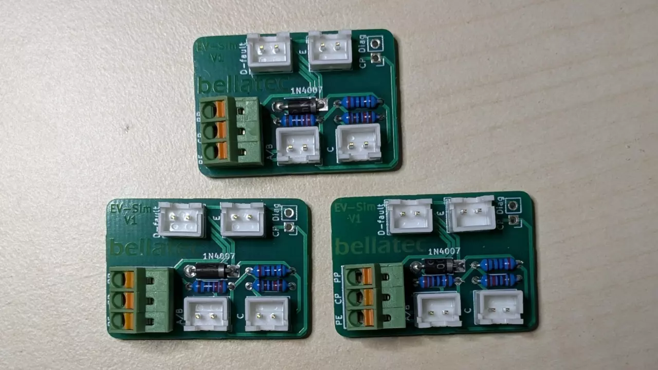 A picture of the EV-Sim PCB.