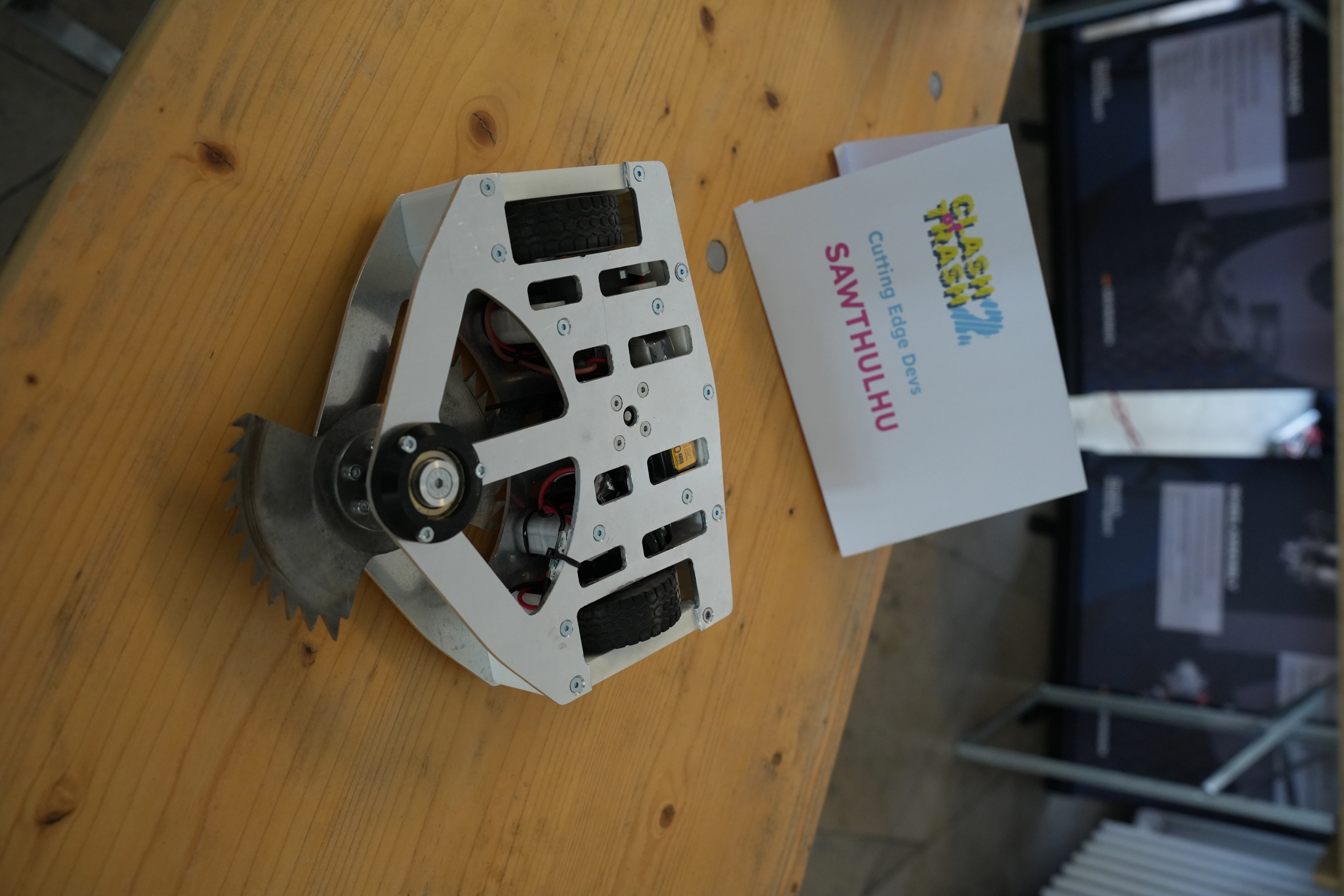 A close up of the bot